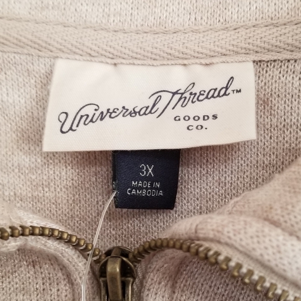 NWT Universal Thread Beige Heather Oatmeal Collared Pullover Sweater Size 3X - Picture 8 of 9